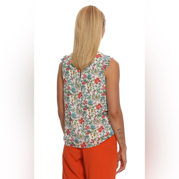 Brooks Brothers garden print ruffle tank , sz : 6 - Picture 3 of 11